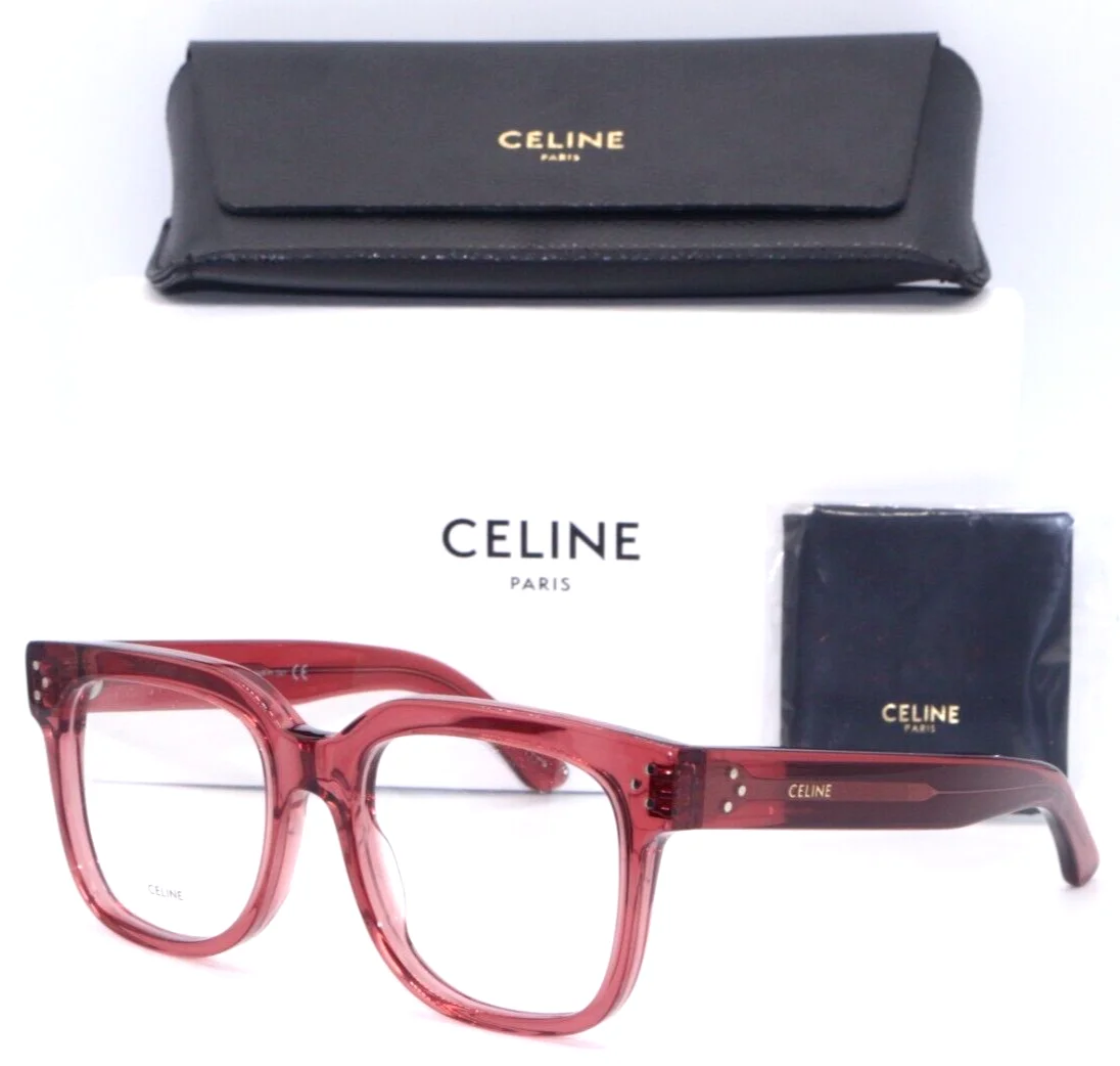 NEW CELINE CL 50041I 074 CLEAR PEACH DESIGNER AUTHENTIC FRAMES EYEGLASSES 52-18