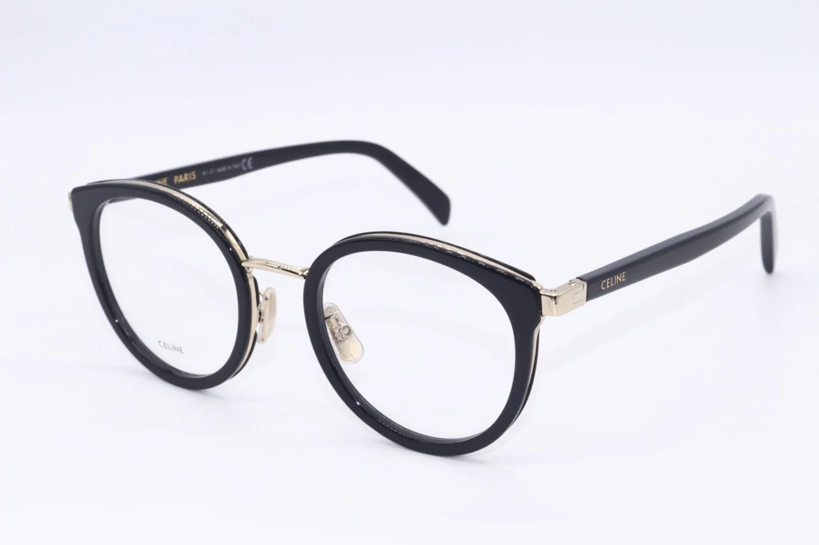 NEW CELINE CL 50102U 001 BLACK GOLD DESIGNER AUTHENTIC FRAMES EYEGLASSES 51-21 2