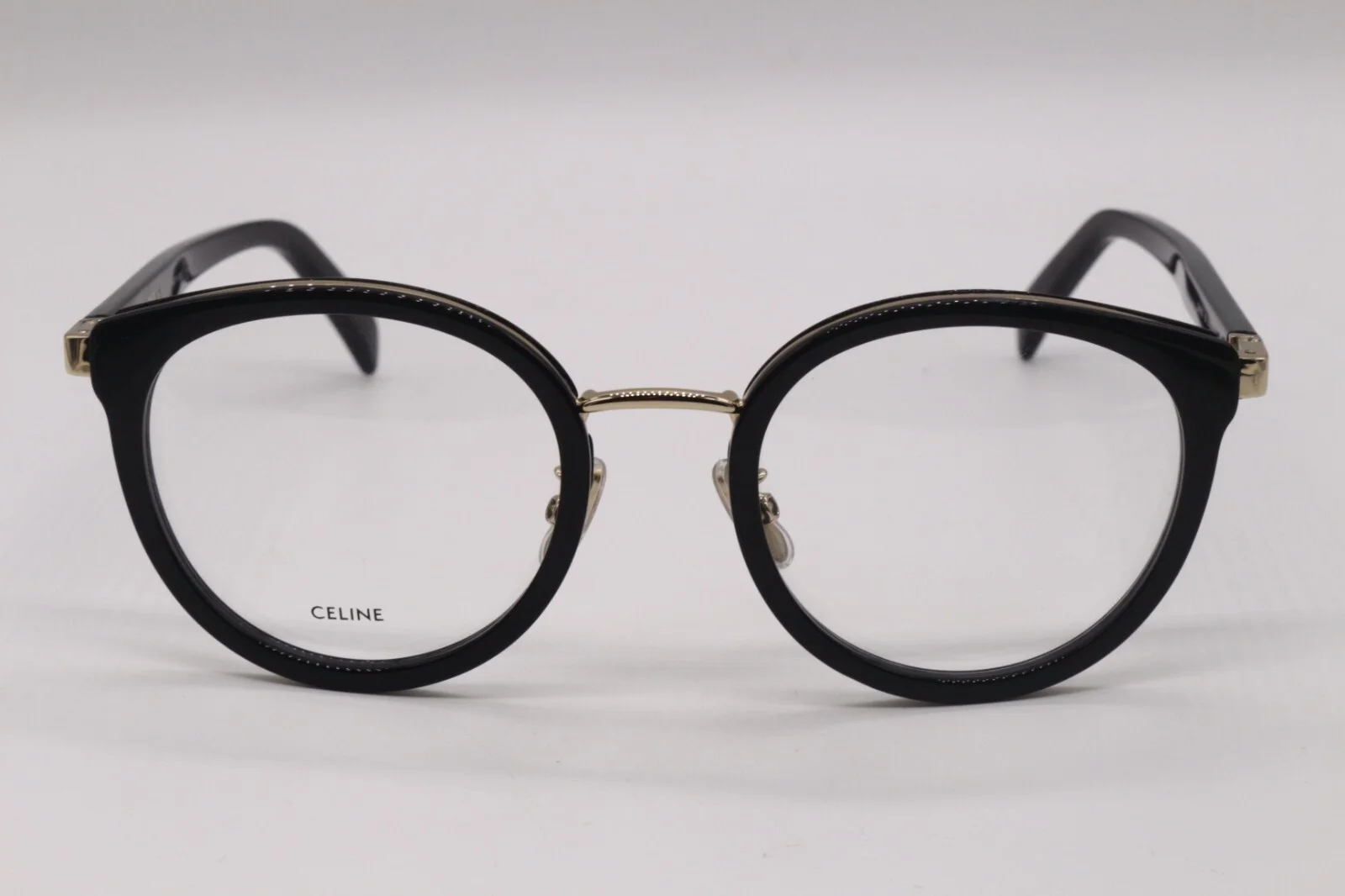NEW CELINE CL 50102U 001 BLACK GOLD DESIGNER AUTHENTIC FRAMES EYEGLASSES 51-21 3