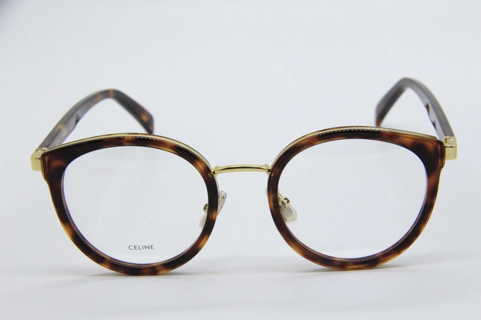 NEW CELINE CL 50102U 052 HAVANA GOLD AUTHENTIC EYEGLASSES W/CASE 51-21 2