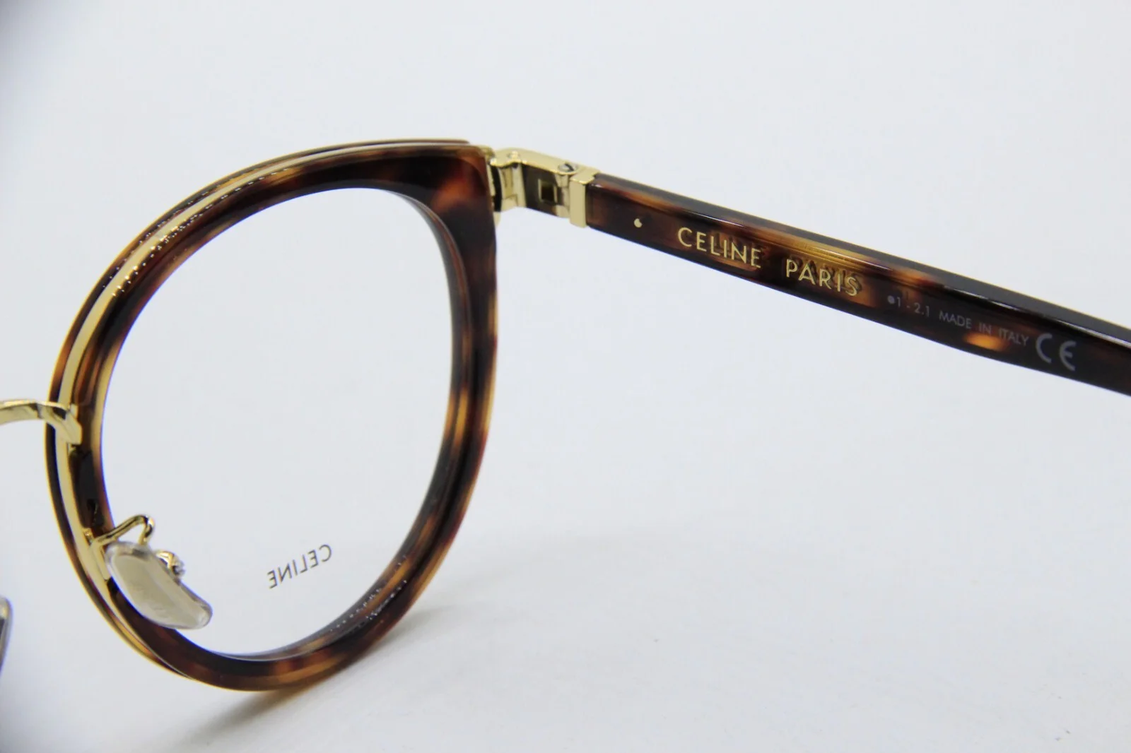 NEW CELINE CL 50102U 052 HAVANA GOLD AUTHENTIC EYEGLASSES W/CASE 51-21 4