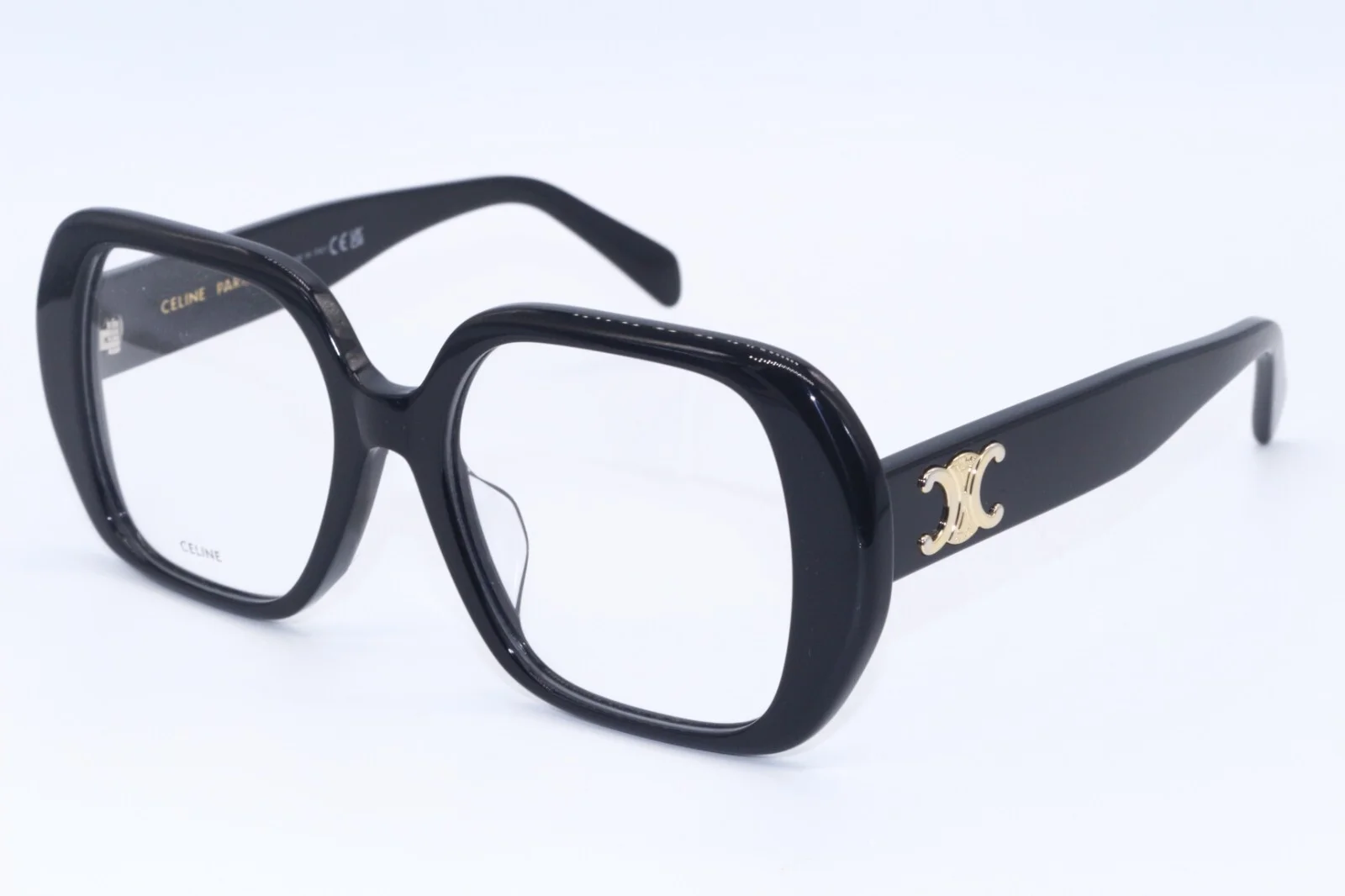 NEW CELINE CL 50122F 001 BLACK GOLD DESIGNER AUTHENTIC FRAMES EYEGLASSES 55-18 2