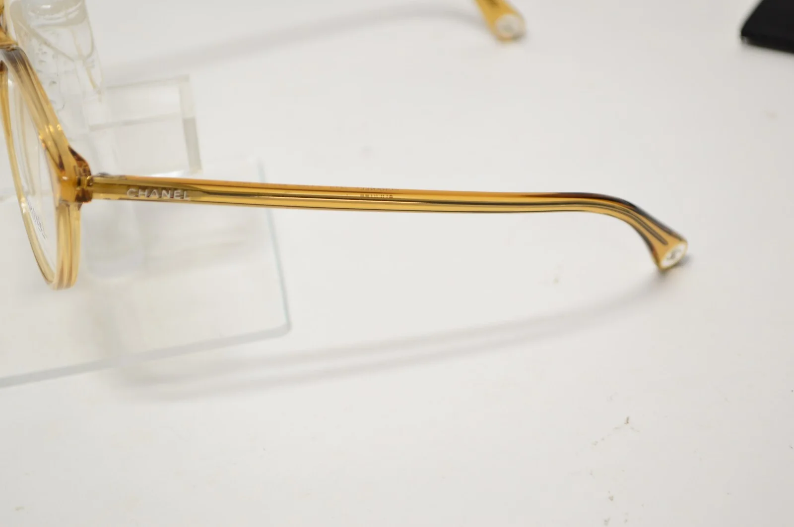 NEW Chanel Transparent Yellow Pantos Eyeglasses 3413 c.1708 49/19/140 Italy 2