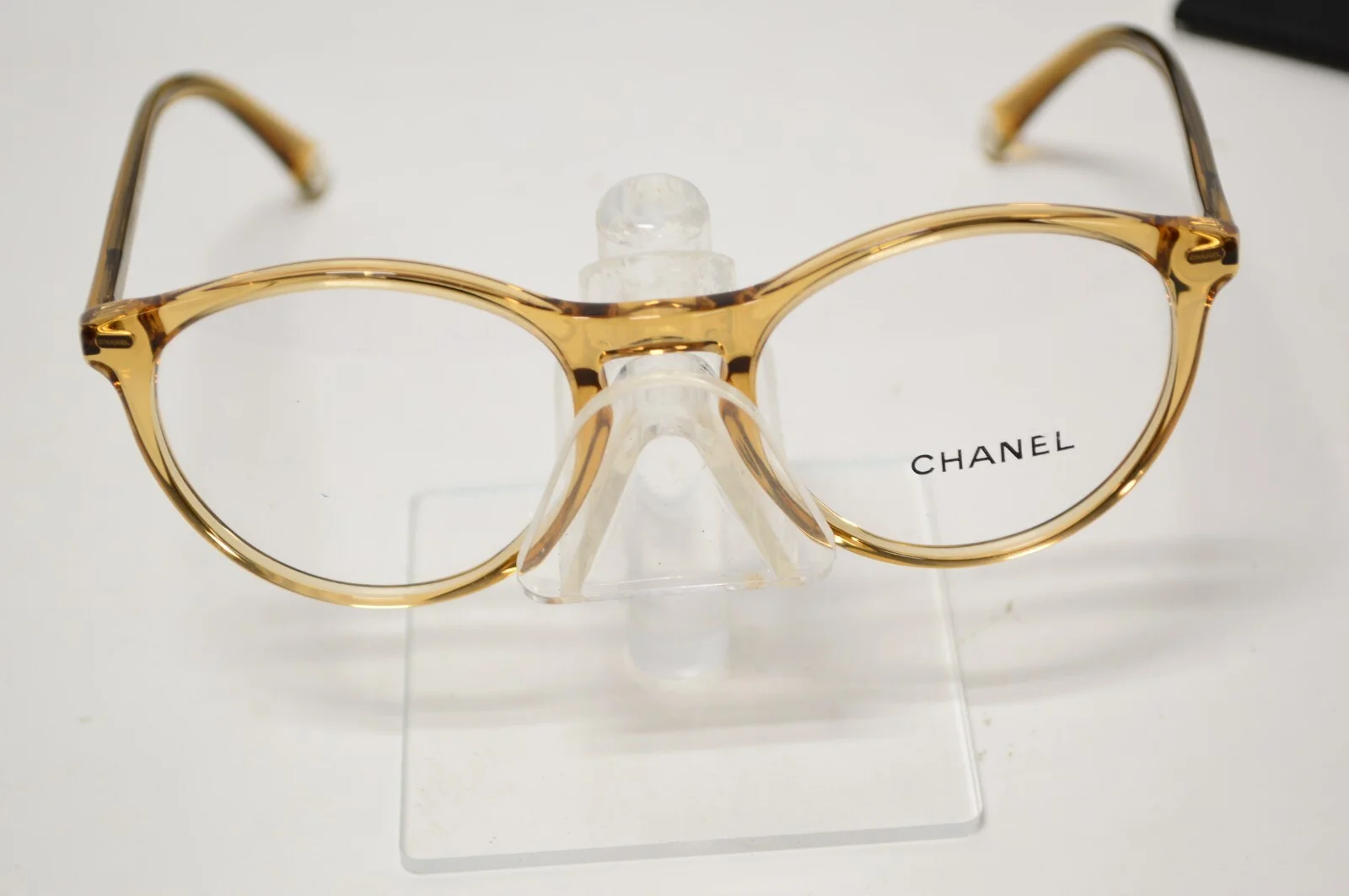 NEW Chanel Transparent Yellow Pantos Eyeglasses 3413 c.1708 49/19/140 Italy 3