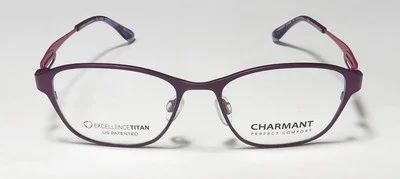 NEW CHARMANT 10609 EYEGLASSES TITANIUM PU CAT EYE 51-17-135 WOMENS PURPLE 3