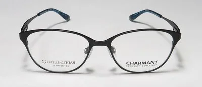 NEW CHARMANT 10614 GLASSES FULL-RIM BLACK WOMENS BK 51-16-135 TITANIUM CAT EYE 3