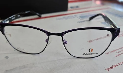 NEW CHARMOSSAS ARUSHA PUBK PURPLE BLACK AUTHENTIC EYEGLASSES 52-15-140 W/ CASE