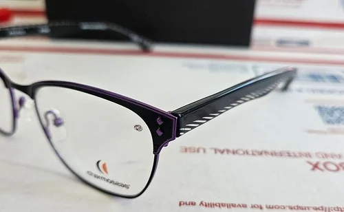 NEW CHARMOSSAS ARUSHA PUBK PURPLE BLACK AUTHENTIC EYEGLASSES 52-15-140 W/ CASE 2