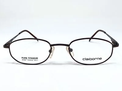 New CLAIBORNE C-605 Brown Titanium Japanese Womens Eyeglasses Frame 48-20-135