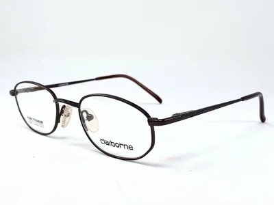 New CLAIBORNE C-605 Brown Titanium Japanese Womens Eyeglasses Frame 48-20-135 2