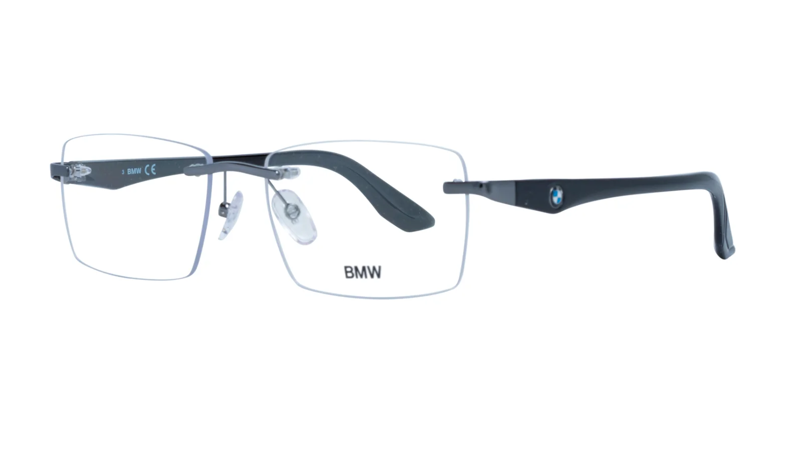 New Classic BMW Eyeglasses BW5018 008 56-19 145 Chrome & Black Rimless Frames