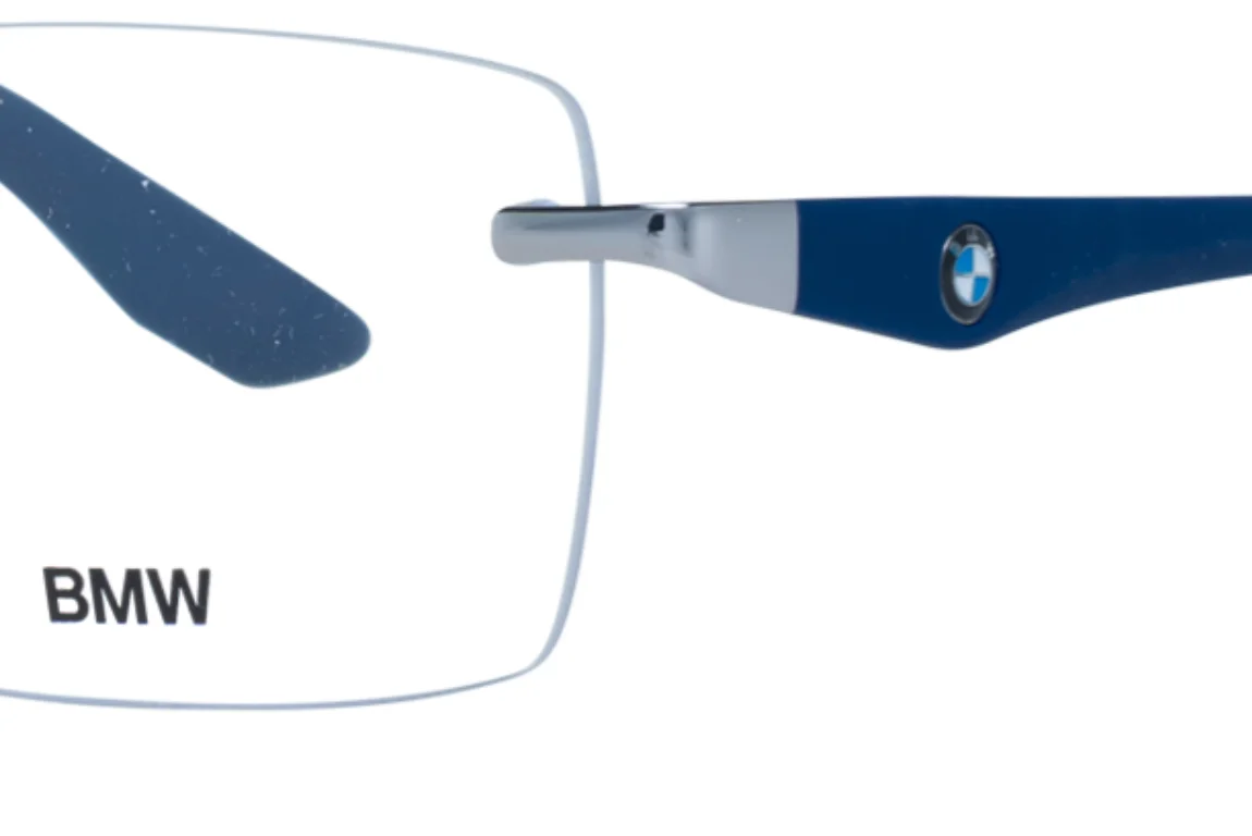New Classic BMW Eyeglasses BW5018 014 56-19 145 Silver & Blue Rimless Frames 3