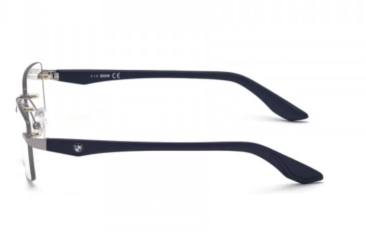 New Classic BMW Eyeglasses BW5018 014 56-19 145 Silver & Blue Rimless Frames 4