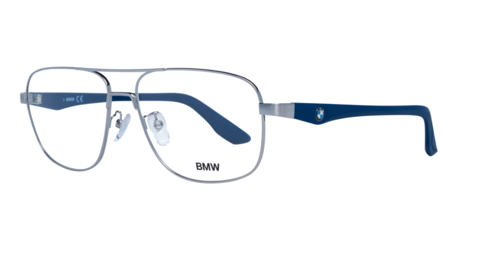 New Classic BMW Eyeglasses BW5019 014 57-15 145 Silver & Blue Aviator Frames
