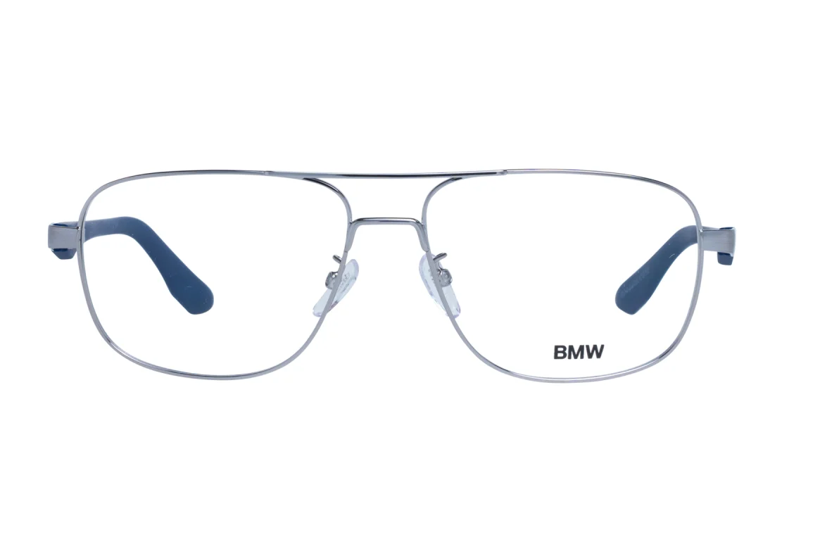 New Classic BMW Eyeglasses BW5019 014 57-15 145 Silver & Blue Aviator Frames 2