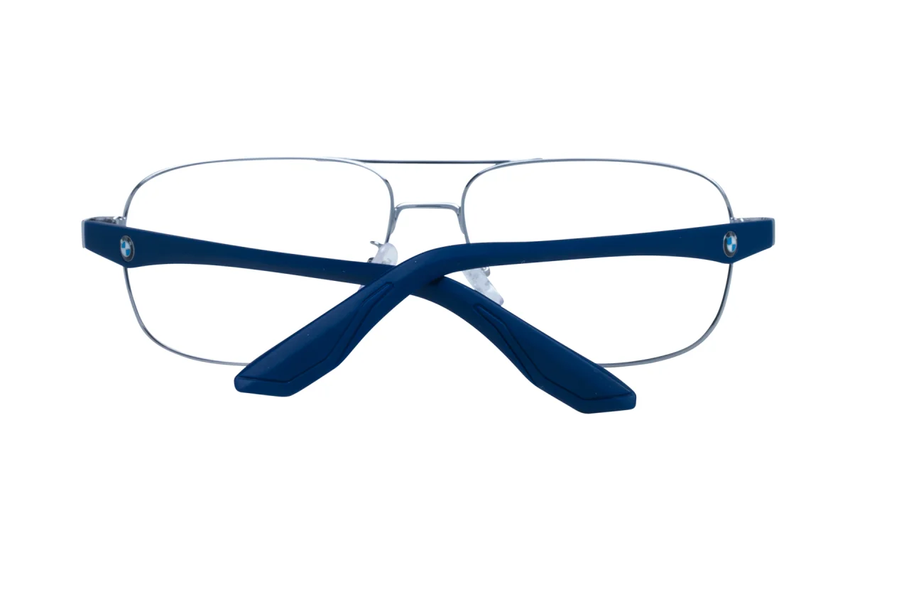 New Classic BMW Eyeglasses BW5019 014 57-15 145 Silver & Blue Aviator Frames 3