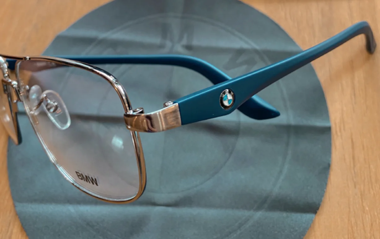 New Classic BMW Eyeglasses BW5019 014 57-15 145 Silver & Blue Aviator Frames 4