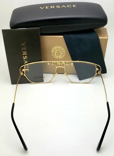 New Classic VERSACE Eyeglasses VE 1257 1436 55-15 140 Gold & Matte Black Frames 4