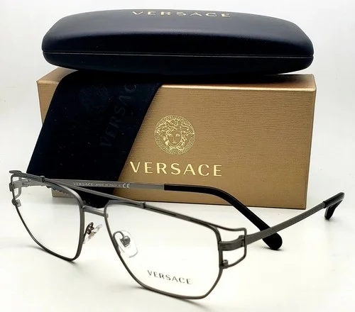 New Classic VERSACE Rx-Able Eyeglasses VE 1257 1351 55-15 Matte Gunmetal Frames