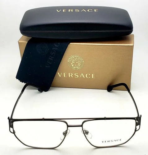 New Classic VERSACE Rx-Able Eyeglasses VE 1257 1351 55-15 Matte Gunmetal Frames 2