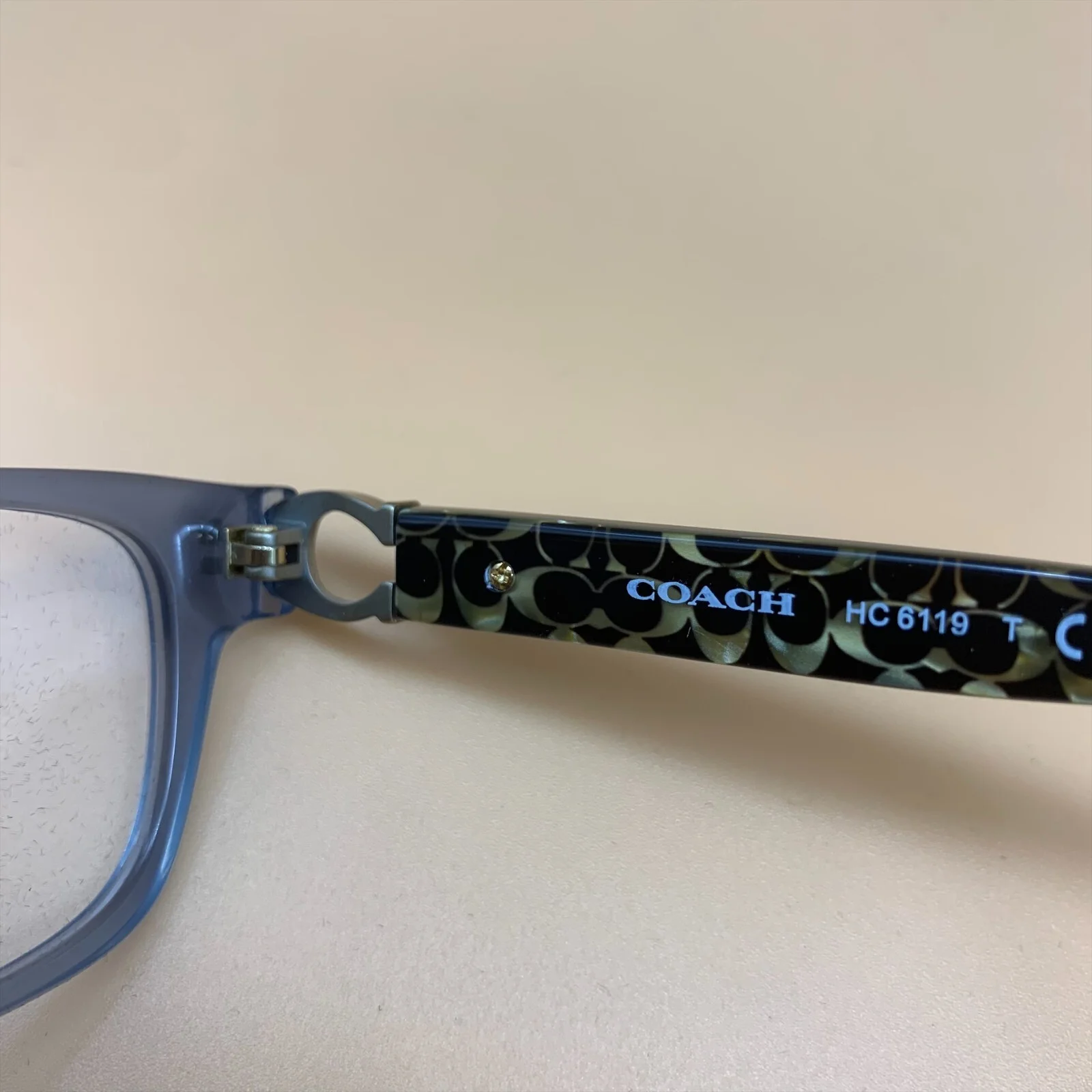 NEW COACH HC 6119 5521 MILKY BLUE DENIM AUTHENTIC EYEGLASSES FRAMES 53-16 4