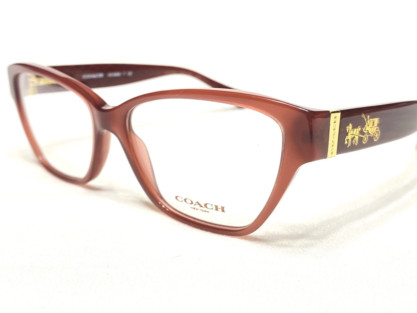 NEW Coach HC6088 5396 Womens Black Cherry/Gold Cats Eye Eyeglasses Frames 52/15