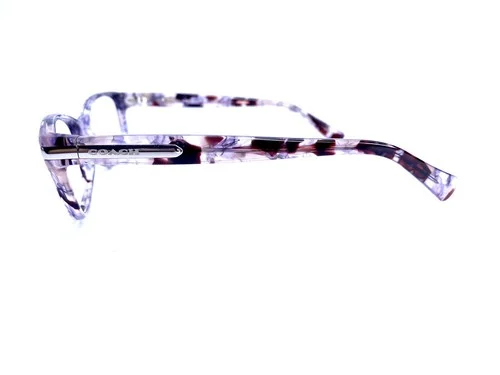 New Coach Purple Silver Tortoise Clear Wayfarer Glasses HC6065 5548 51 17 135 3