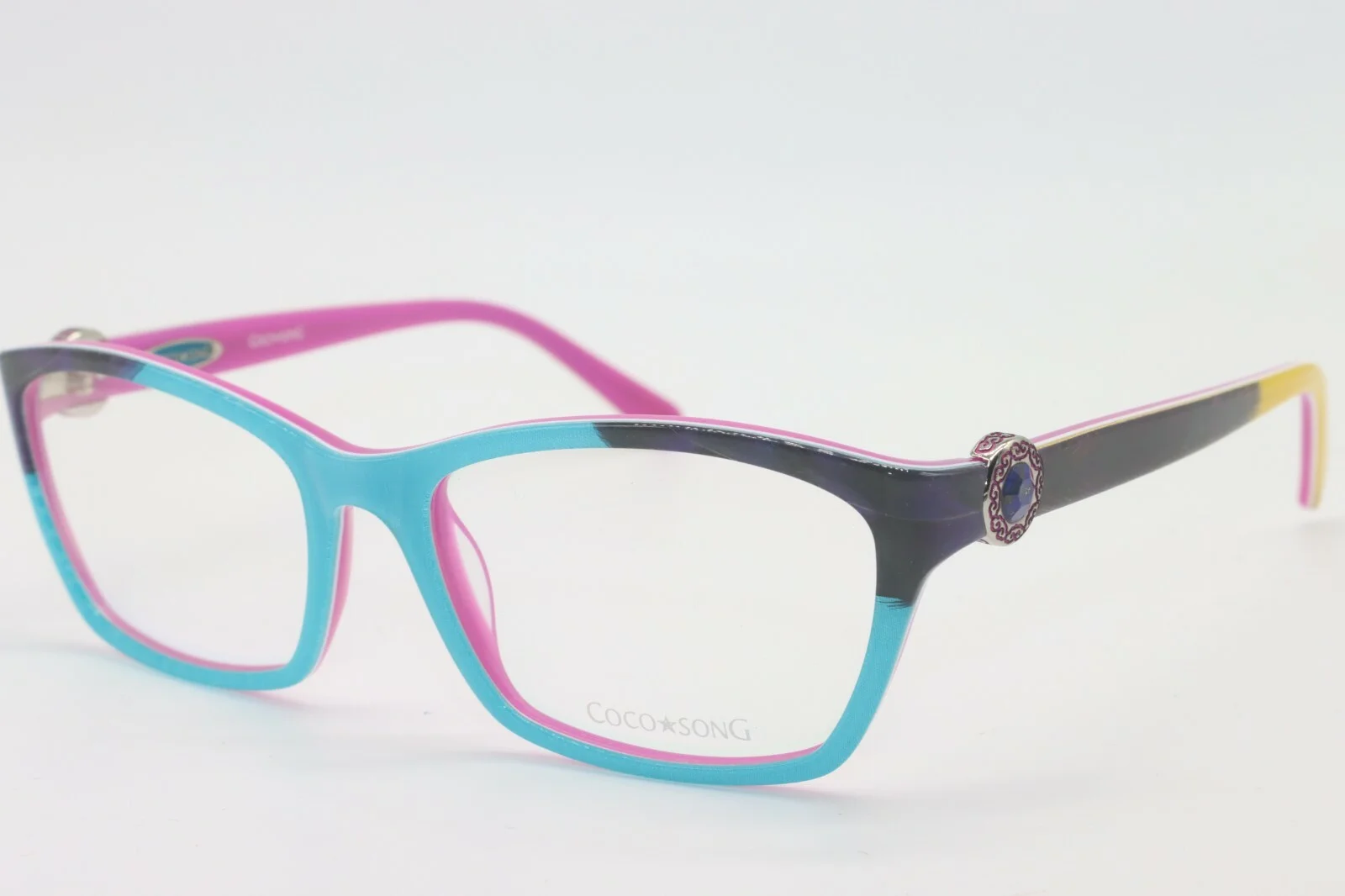 NEW COCO SONG RIGHT FEELING COL. 3 CV133 BLUE PURPLE AUTHENTIC EYEGLASSES 55-18