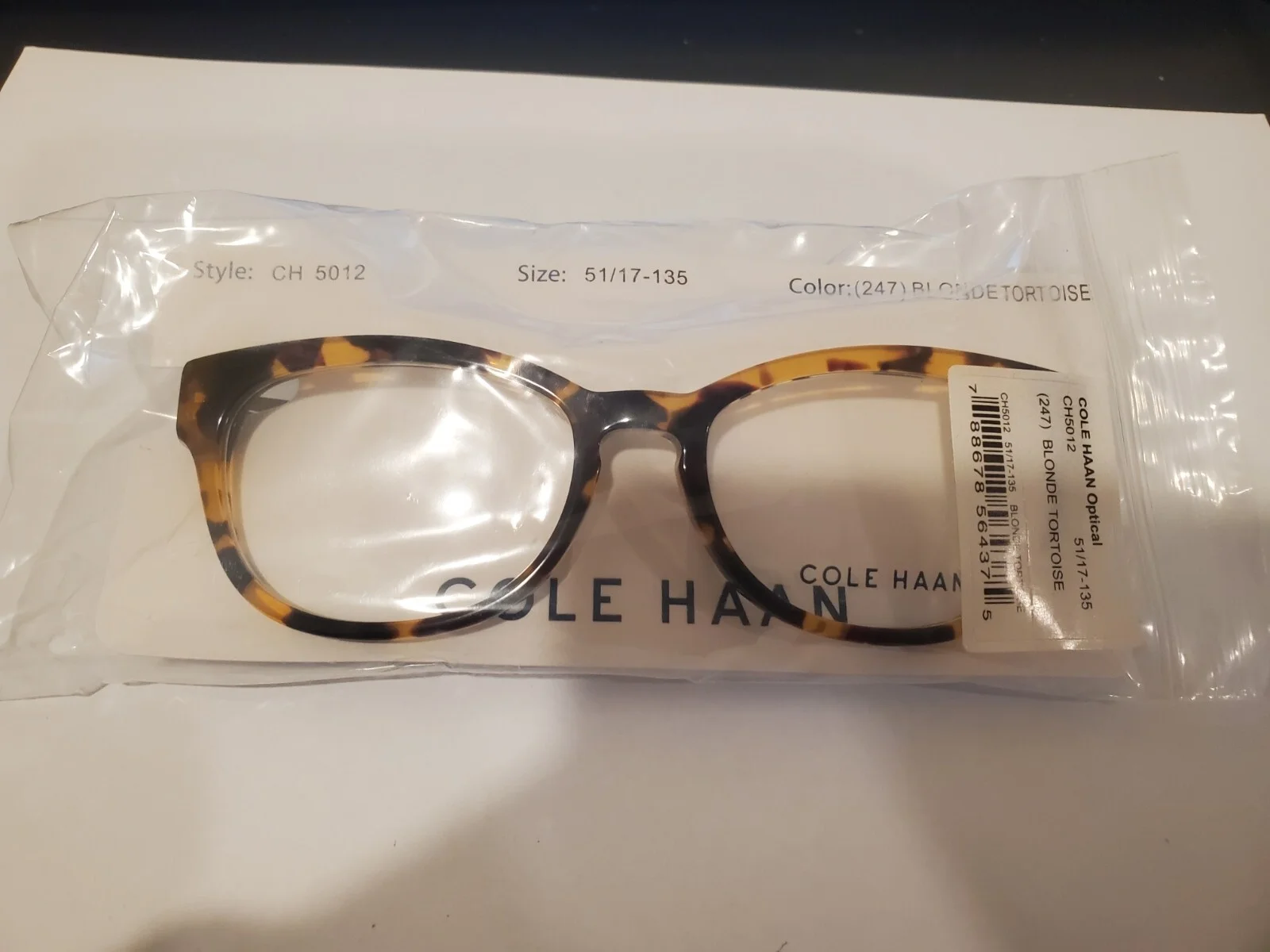 NEW COLE HAAN CH5012 247 Blonde Tortoise Womens Eyeglasses 51-17-135 B35 PERFECT 2