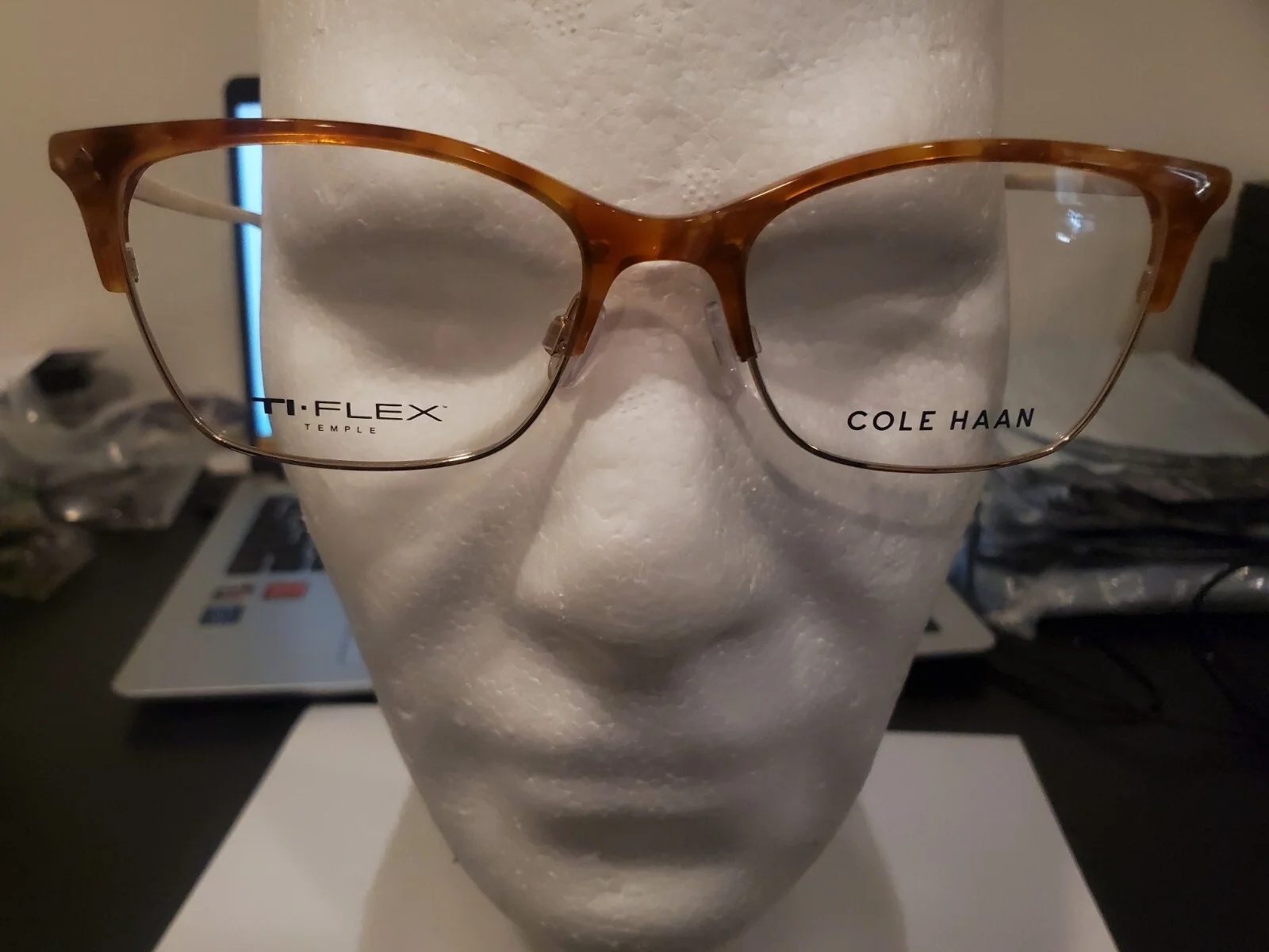 NEW Cole Haan CH5029 230 Amber Tortoise 53.18.135 Women’s Eyeglasses FLEX TEMPLE 2