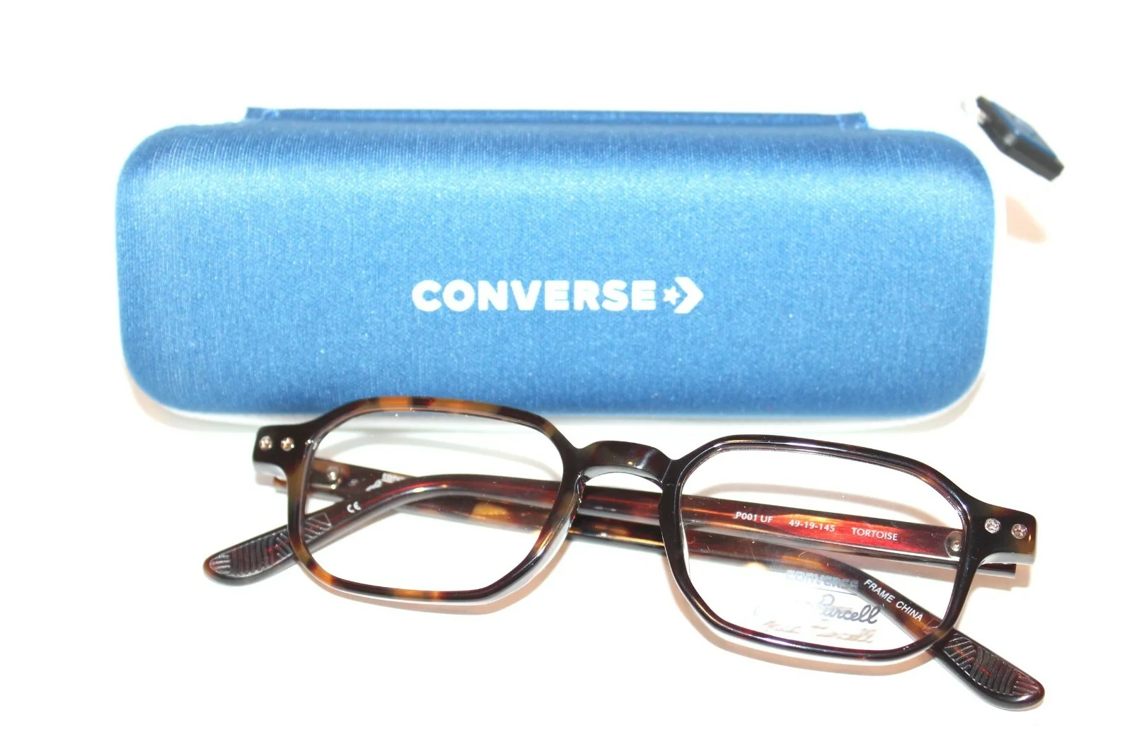 NEW CONVERSE JACK PURCELL P001 UF TORTOISE EYEGLASSES RX FRAMES 49-19-145 W/CASE