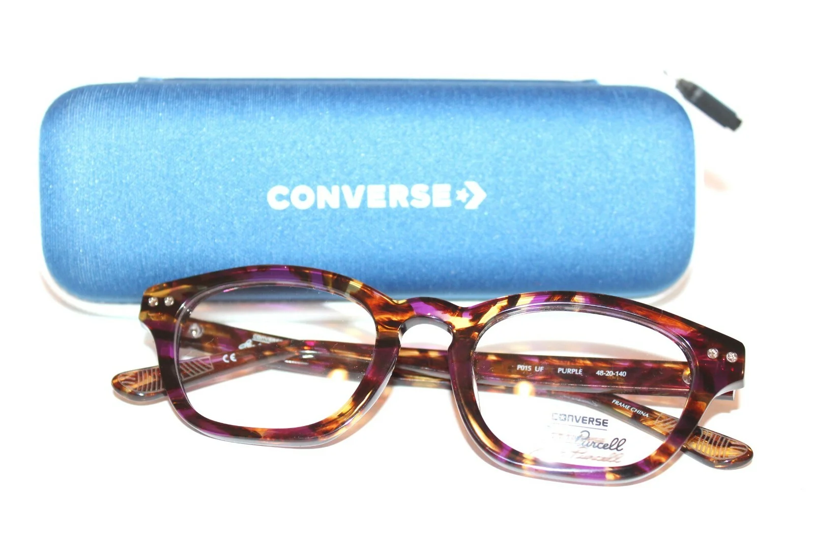 NEW CONVERSE JACK PURCELL P015 UF PURPLE EYEGLASSES RX FRAMES 48-20-140 W/ CASE