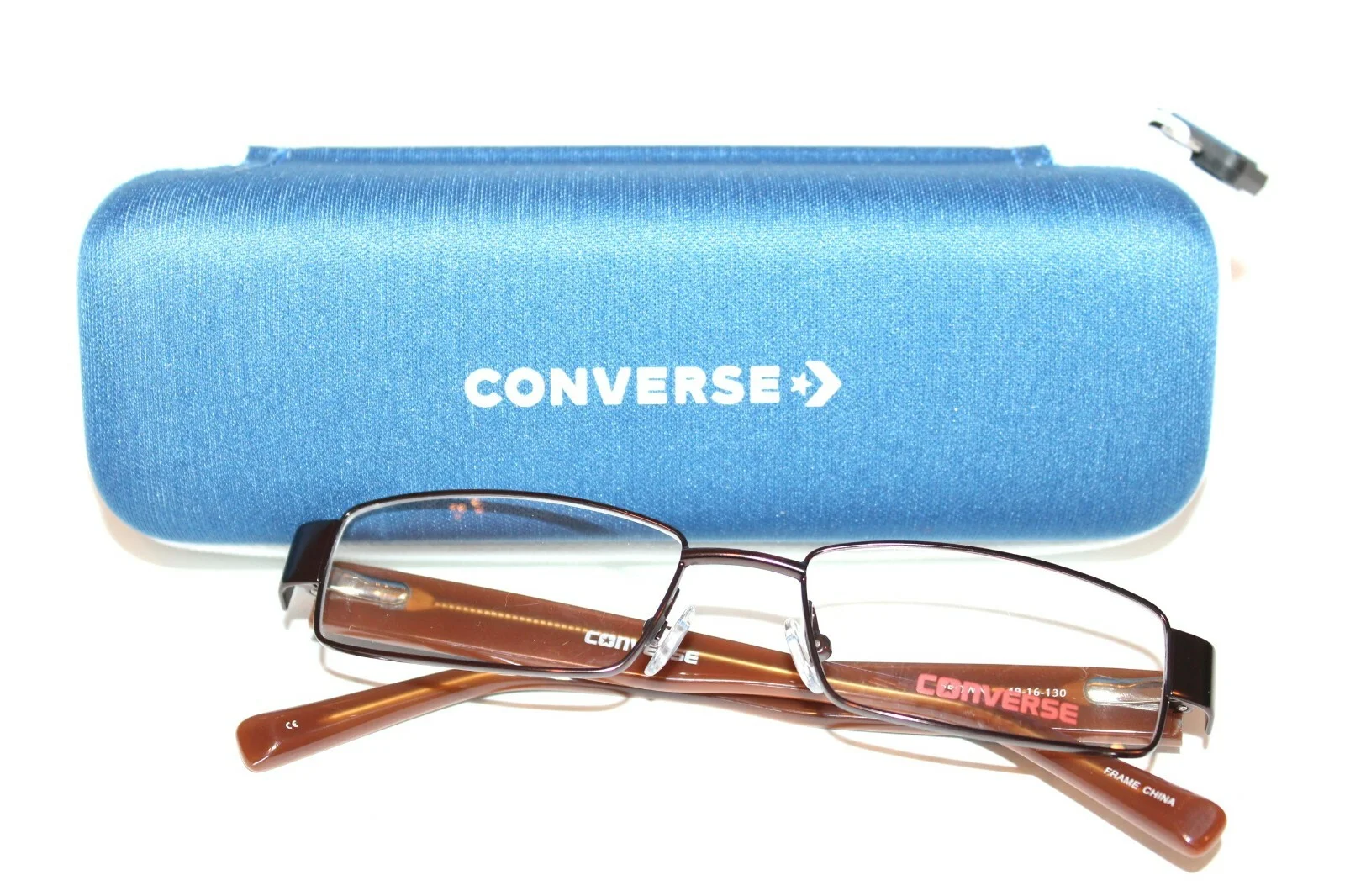 NEW CONVERSE WAIT FOR ME BROWN EYEGLASSES YOUTH KIDS RX FRAMES 49-16-130 W/ CASE