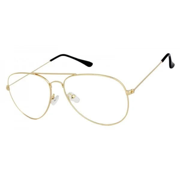 New Cool Clear Lens Aviator Metal Gold Frame Glasses Retro Hipster Trend Fashion 3