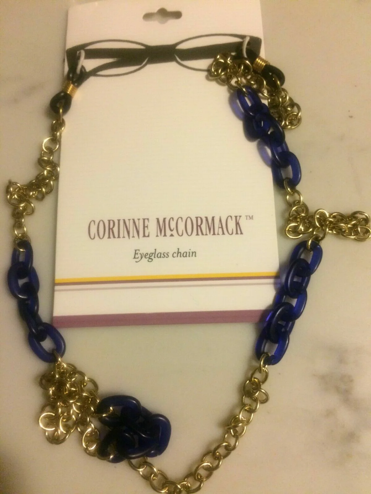 New Corinne McCormack Jones New York Eyeglass Chain clamshell case luggage tags 2