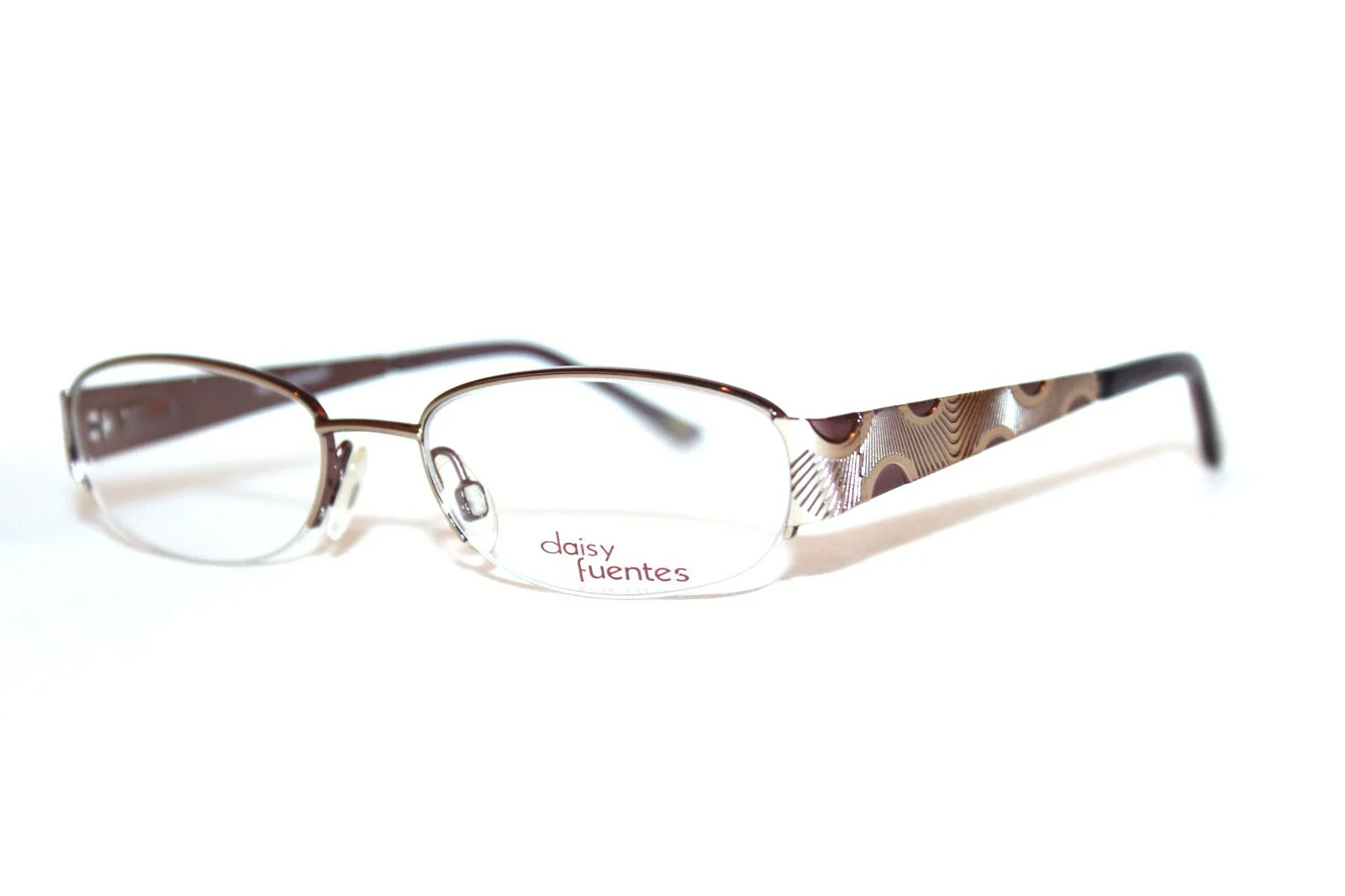NEW DAISY FUENTES DF GABRIELLA 057 GOLD SEMI RIMLESS EYEGLASSES FRAMES 50-17-135