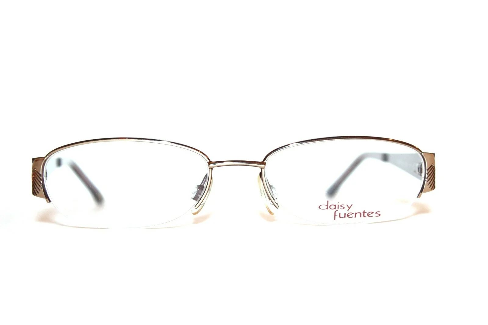 NEW DAISY FUENTES DF GABRIELLA 057 GOLD SEMI RIMLESS EYEGLASSES FRAMES 50-17-135 2