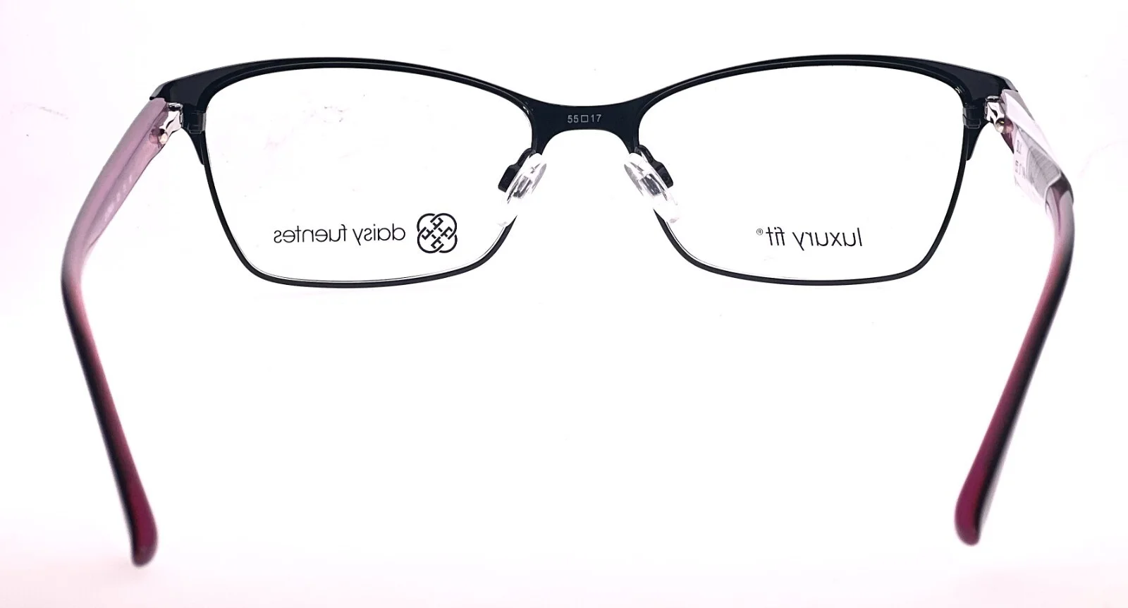 New DAISY FUENTES LA ERICA black Women eyeglasses 55-17-140 Metal frame #125 4