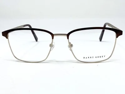 New DANNY GOKEY DG114 Brown/ Gold Womens Eyeglasses Frame 53-18-140