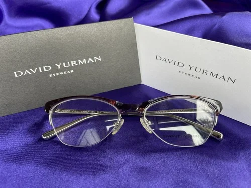 NEW David Yurman DY087 Titanium Eyeglass Frames Cat Eye 53-17-135 Iridescent