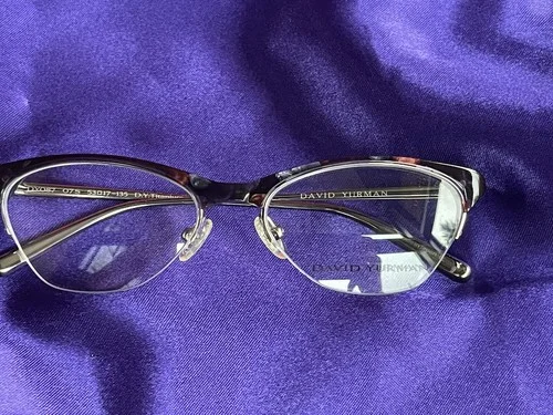 NEW David Yurman DY087 Titanium Eyeglass Frames Cat Eye 53-17-135 Iridescent 3