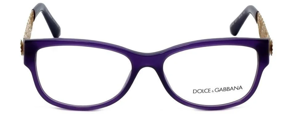New DOLCE & GABBANA DG3185 2677 55mm Purple Gold Filigree Eyeglasses Italy 2