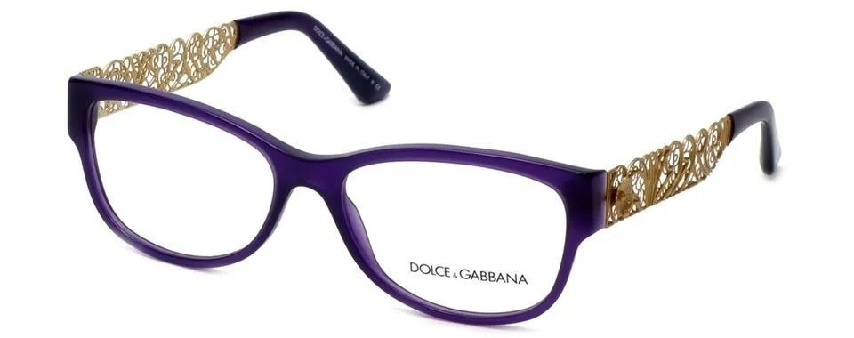 New DOLCE & GABBANA DG3185 2677 55mm Purple Gold Filigree Eyeglasses Italy 3