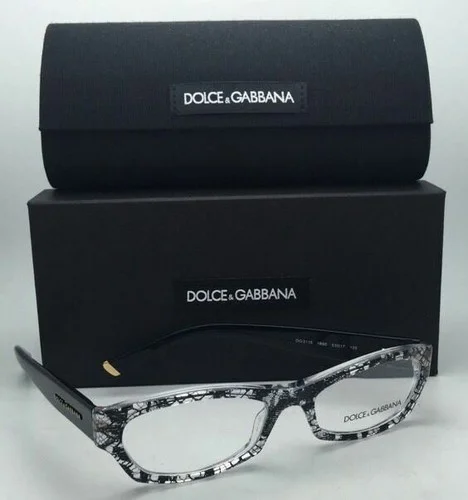 New DOLCE & GABBANA Rx-able Eyeglasses DG 3115 1895 51-17 Clear Black Lace Frame 3