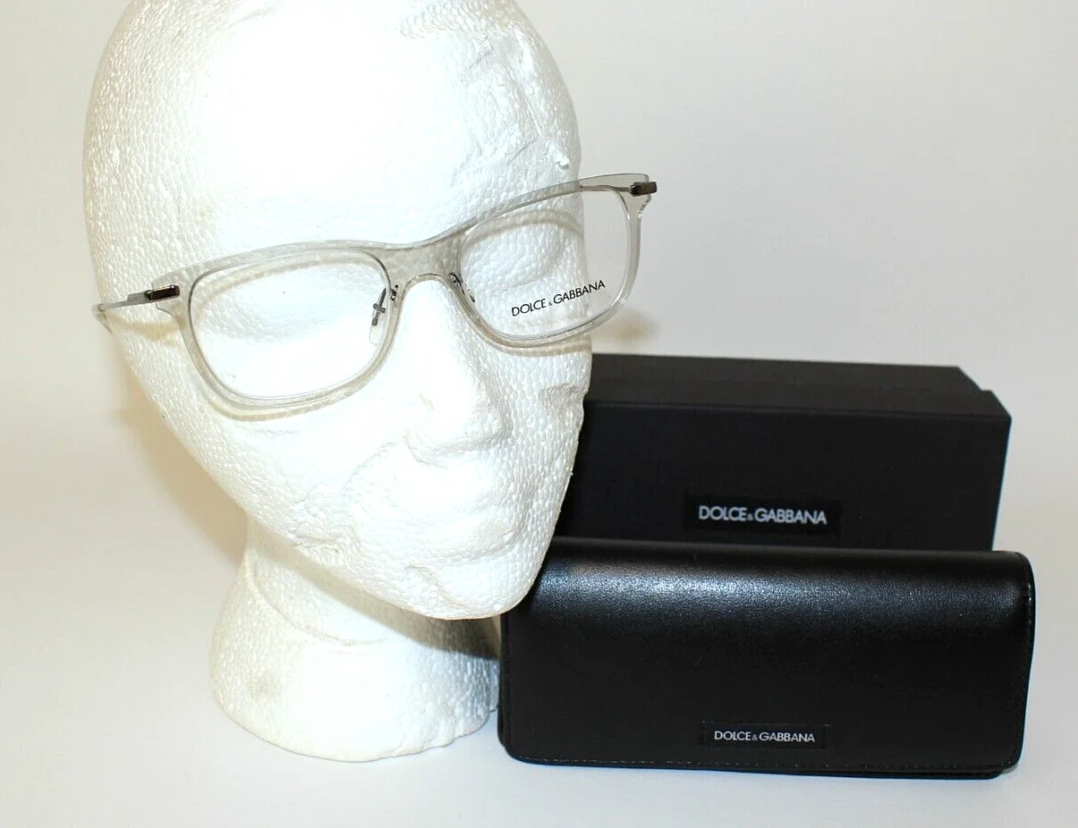 New DOLCE & GABBANA Transparent Unisex EYEGLASS FRAMES DG 1293 04, 51-19-140