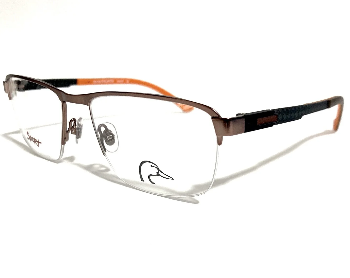 NEW DUCKS UNLIMITED DU DUSTOFF BRBL BROWN CARNON FIBER RX EYEGLASSES 54-18-140MM 2
