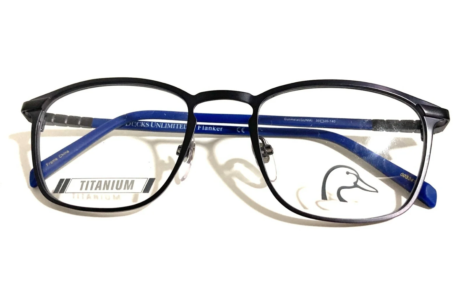 NEW DUCKS UNLIMITED DU FLANKER BLACK GUNMETAL TITANIUM RX EYEGLASSES 50-20-140MM