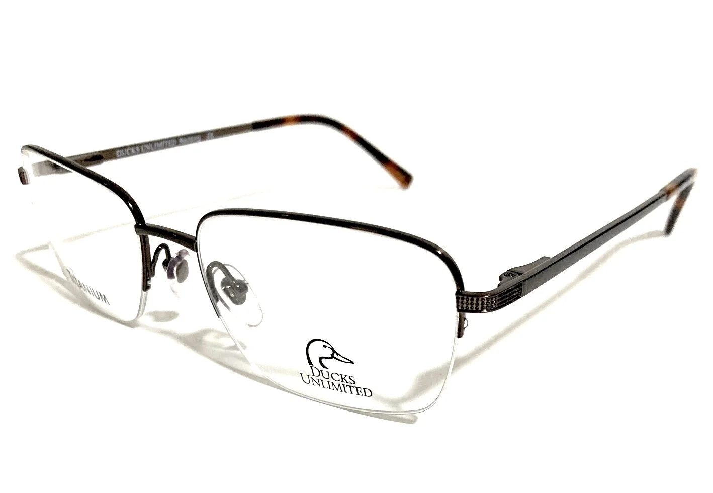 NEW DUCKS UNLIMITED DU REDDING BROWN TITANIUM AUTHENTIC RX EYEGLASSES 55-18-145 2