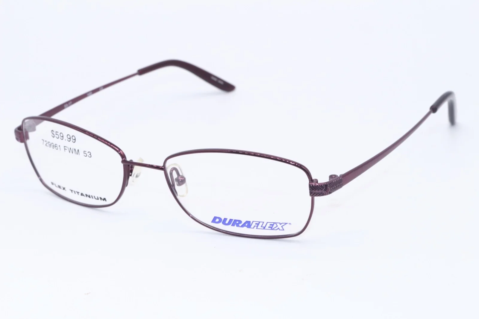 NEW DURAFLEX 2010 512 DARK BERRY VIOLET AUTHENTIC FRAMES EYEGLASSES 53-17