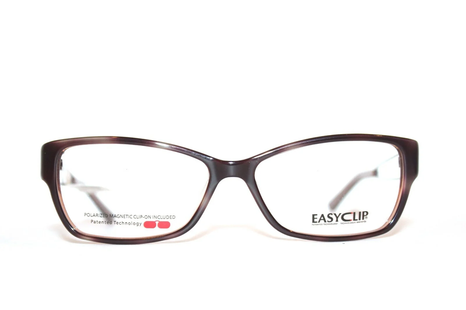 NEW EASYCLIP EC925 TORTOISE RX EYEGLASSES MAGNETIC POLARIZED CLIP-ON 52-14-135MM 2